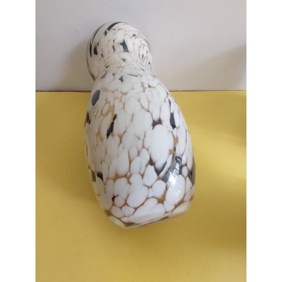 Todd Oldham Heavy Art Glass Vase White, Gold, Brown Mottle Design 12.5" - Picture 13 of 15